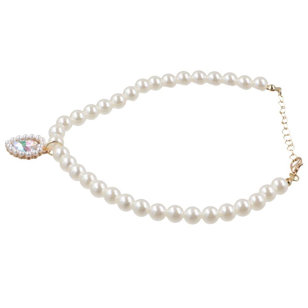 Artificial Pearls/Metal Pet Pearl Necklace Decorative Cat Heart  Necklace  Wedding