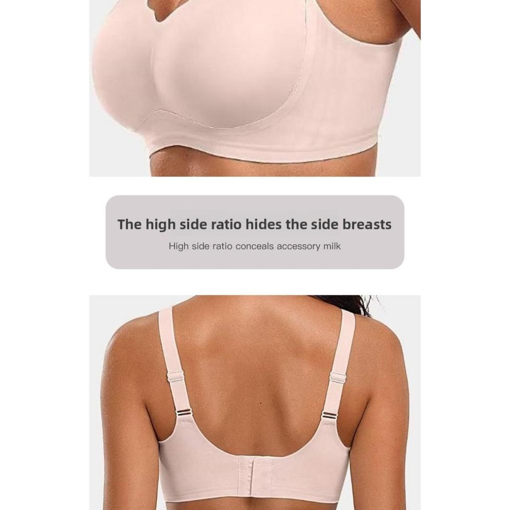 Women's Comfortable Wireless Bra - Seamless Soft V-neck Full Coverage with Removable Pad, Breathable Daily Casual Underwear, Machine Washable