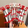 Tassel Wig Hairpin Wig Plush Ball Hairpin Fairy New Year Headwear  Women