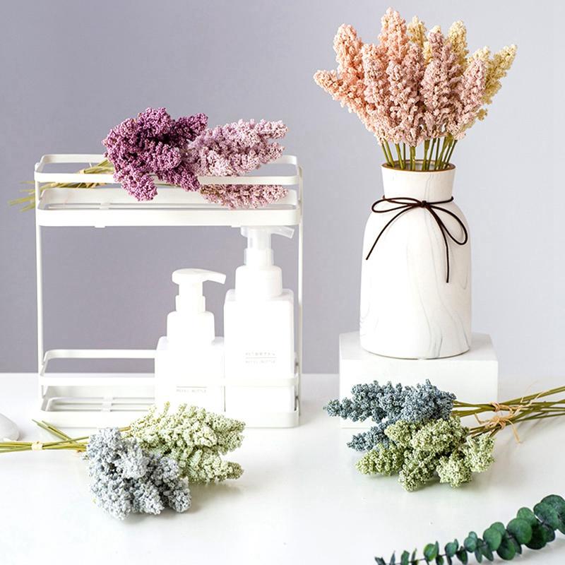 12 STÜCKE Multi Farbige Simulierte Getreideähren Ländliche Dekoration Ornamente Vase Gefälschte Blumen Hochzeitsstrauß Simulierte Blume Vase Dekor