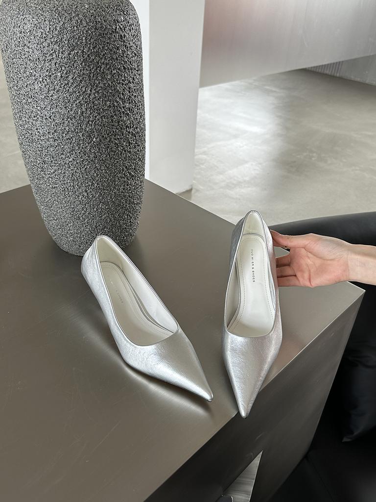 fashion Pointed Toe Women Pumps 2024 New Arrivals Black White Pink Silver Gold Autumn Spring Office Pumps Shoes Woman Thin High Heels 39