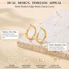 sovesi Flat Edge Chunky 14k Gold Plated Hoop Earrings for Women Trendy | 5mm Thick Hoops, Lightweight Hypoallergenic Hoop Earrings
