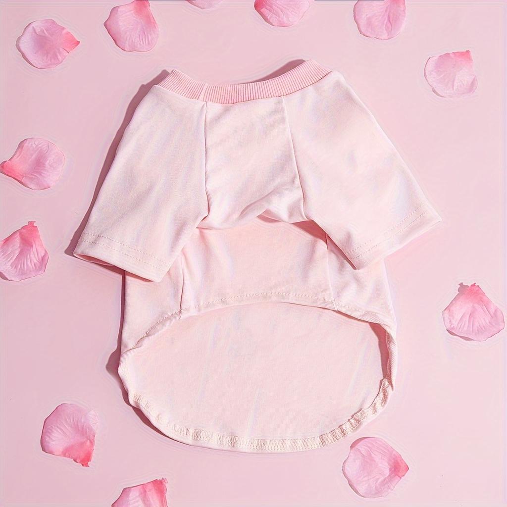 Pink Love Heart Print Comfortable Dog Shirt Valentines Day Dog Shirt Dog T-Shirts Pet Clothes for Puppy Cat and Small Dogs