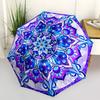 1pc Mandala Artwork Automatic Folding Umbrella - Portable Collapsible Design, 8-Rib Iron Frame, Durable Fabric Yy251125024