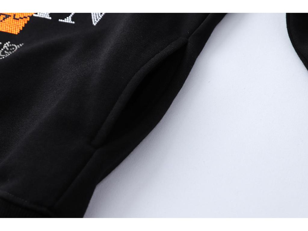 Trendy Brand Philipp Plein Men's Rhinestone Letter Hoodie - Autumn/Winter Street Fashion Sweater.