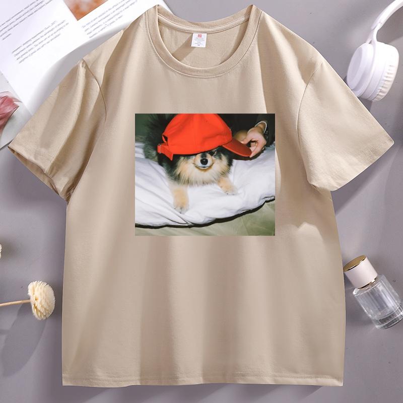 Funny Dog Kpop Tee Casual Korean Fashion Cotton Dog Tshirt WoUnisex Unisex Clothing Short Sleeve Cotton Fashion Tshirt Graphic Tee