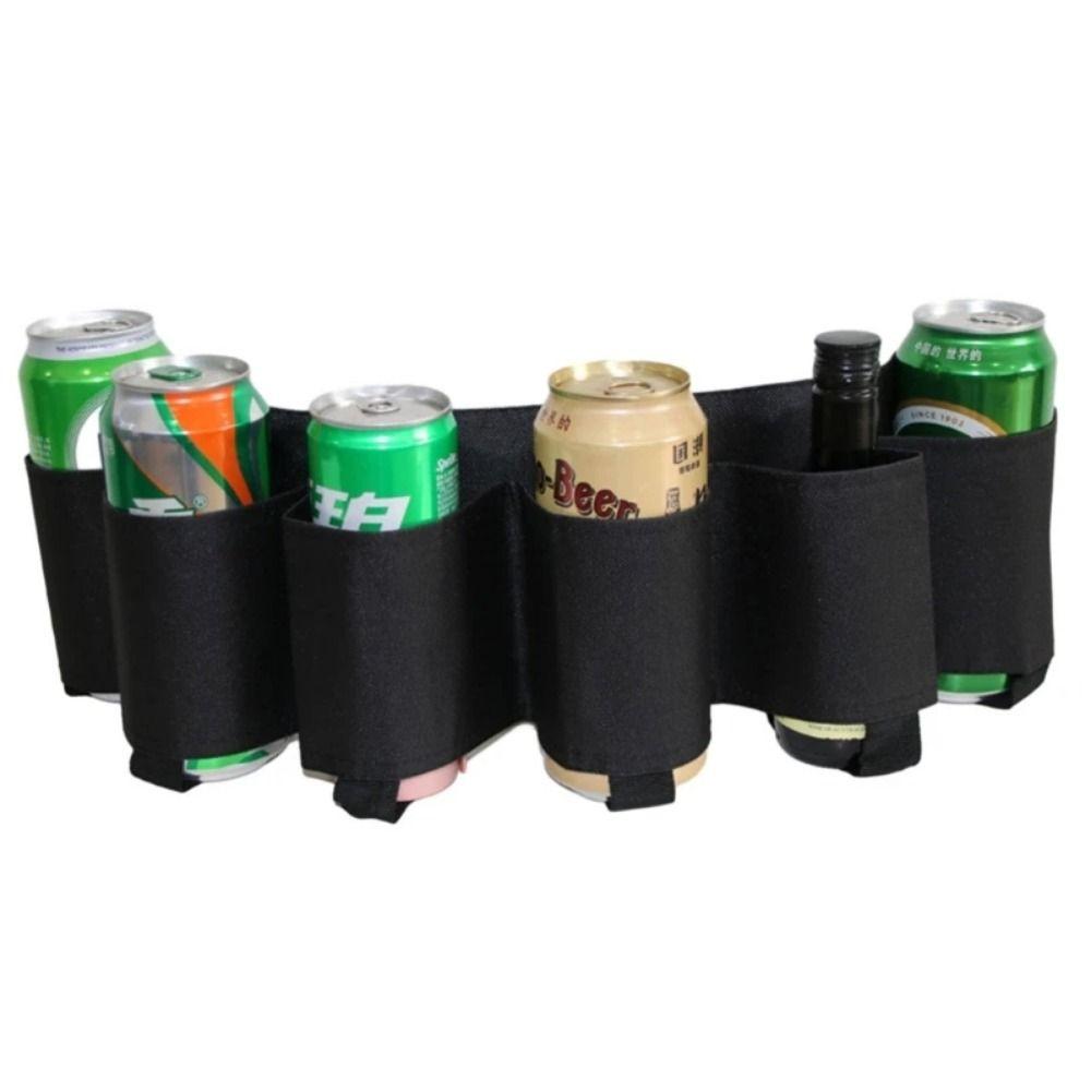 6 Cans Beer Storage Waist Bag 6 Pockets Beer Belt Holder Waist Pack  Outdoor Accessories