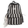 Schoolbag new sweet and cute backpack girls lightweight junior high school student schoolbag striped bow high value backpack