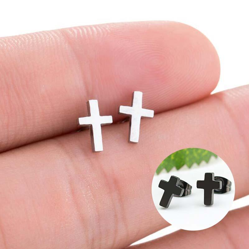 

Мужские серьги из нержавеющей стали для женщин, подарочные серьги-подвески, ювелирные изделия 5*8 мм, полированные, панк, изящные ювелирные изделия, новые серьги-гвоздики в форме креста ручной работы