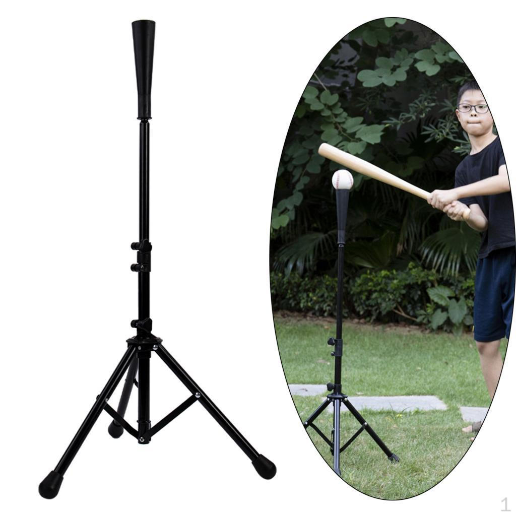 Batting Tee Baseball Softball Travel Portable Tripod Stand Rubber for Training
