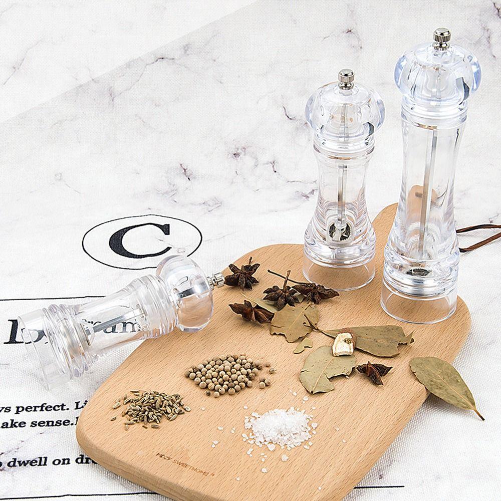 Multi-Size Pepper Mill Acrylic Seasoning Jar Manual Grinder Kitchen Tool Kitchen Use