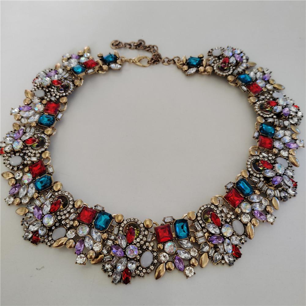 2026 New Fashion Crystal Rhinestones Large Collar Choker Necklace Earrings Women Jewelry Sets Indian Statement Wedding Necklace