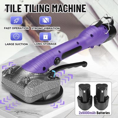 Tiling Tiles Machine Tile Vibrator Suction Cup 10 Gear Adjustable Automatic Floor Vibrator Leveling Tools with 2 Battery 1500W 100V-240V