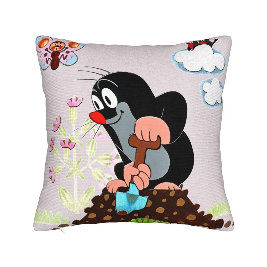 Pillow Case The Little Mole Soft Pillow Cover For Sofa Home Decoration Retro Trendy Pillowcases