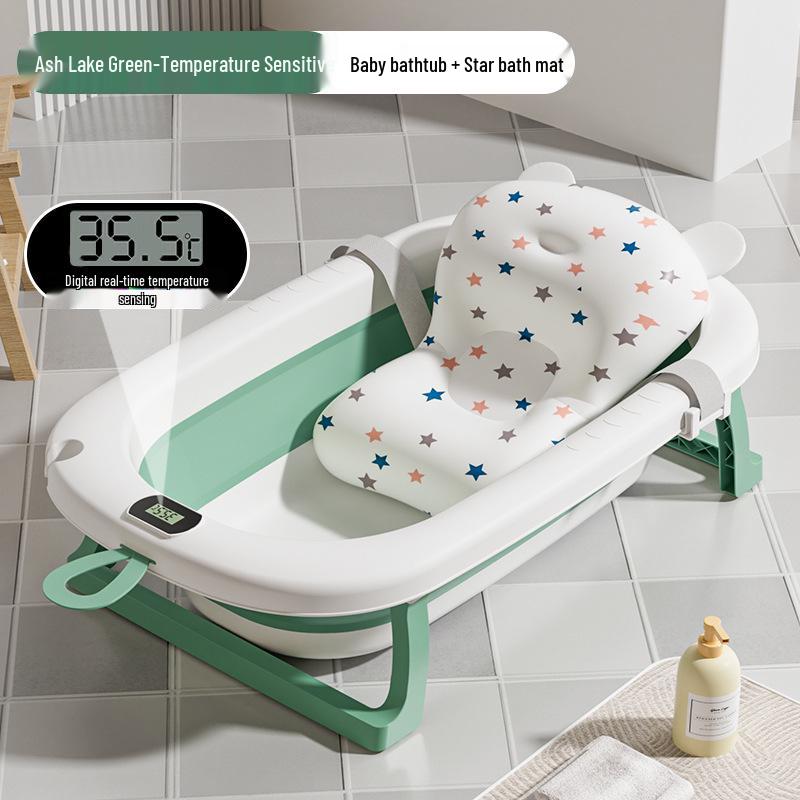 Foldable Baby Bathtub - Large, Sit or Lie for Kids, Newborn Bath Essentials for Home Use