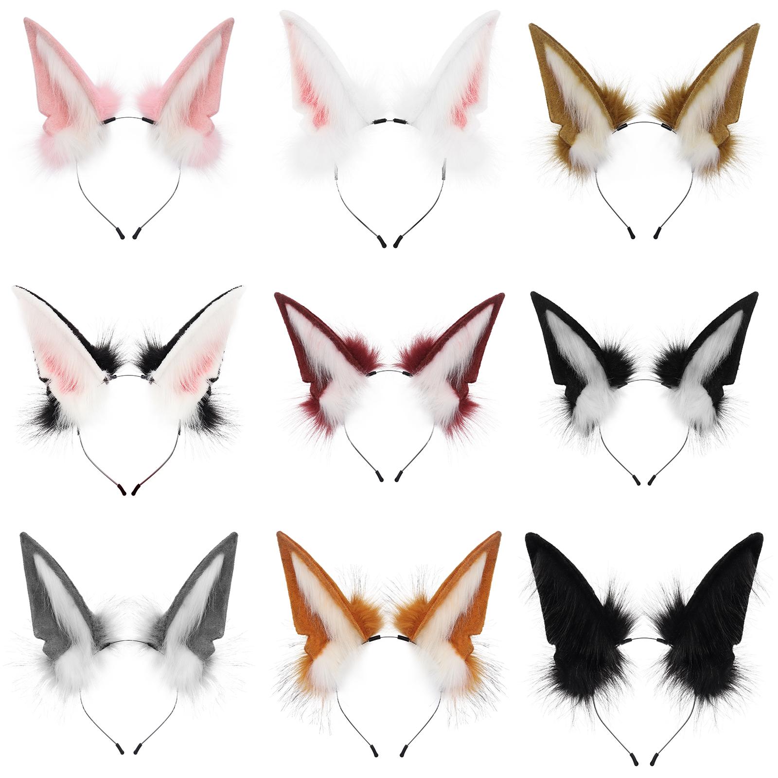 Yiran Sexy Lingerie Unisex Kids Handmade Animal Fur Wolf Fox Ears Headband Cosplay Headwear Hair Hoop Head Accessories For Cosplay Party