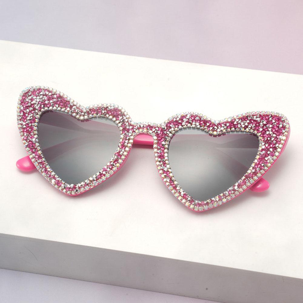Sparkly Heart Shaped Sunglasses for Women Rhinestone Wedding Party Favors Bridesmaid Gift Shiny Diamond Sun Glasses Photo Props