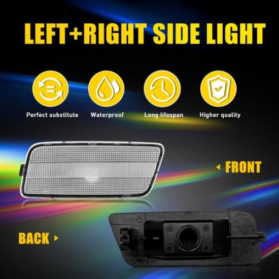 Pair Clear Front Lens Fender Side Light Housing 2010-2014 For MK6 Volkswagen GTI