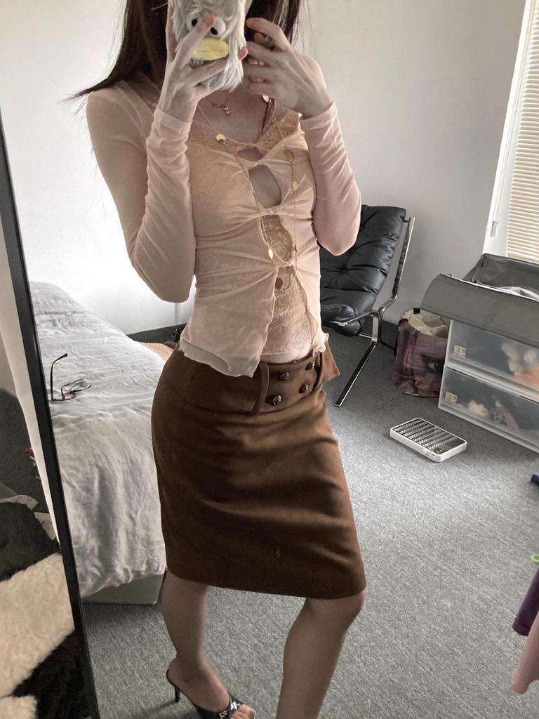 American Retro High-Waisted Elegant Slit Skirt for Women - Autumn/Winter Slimming Fashion