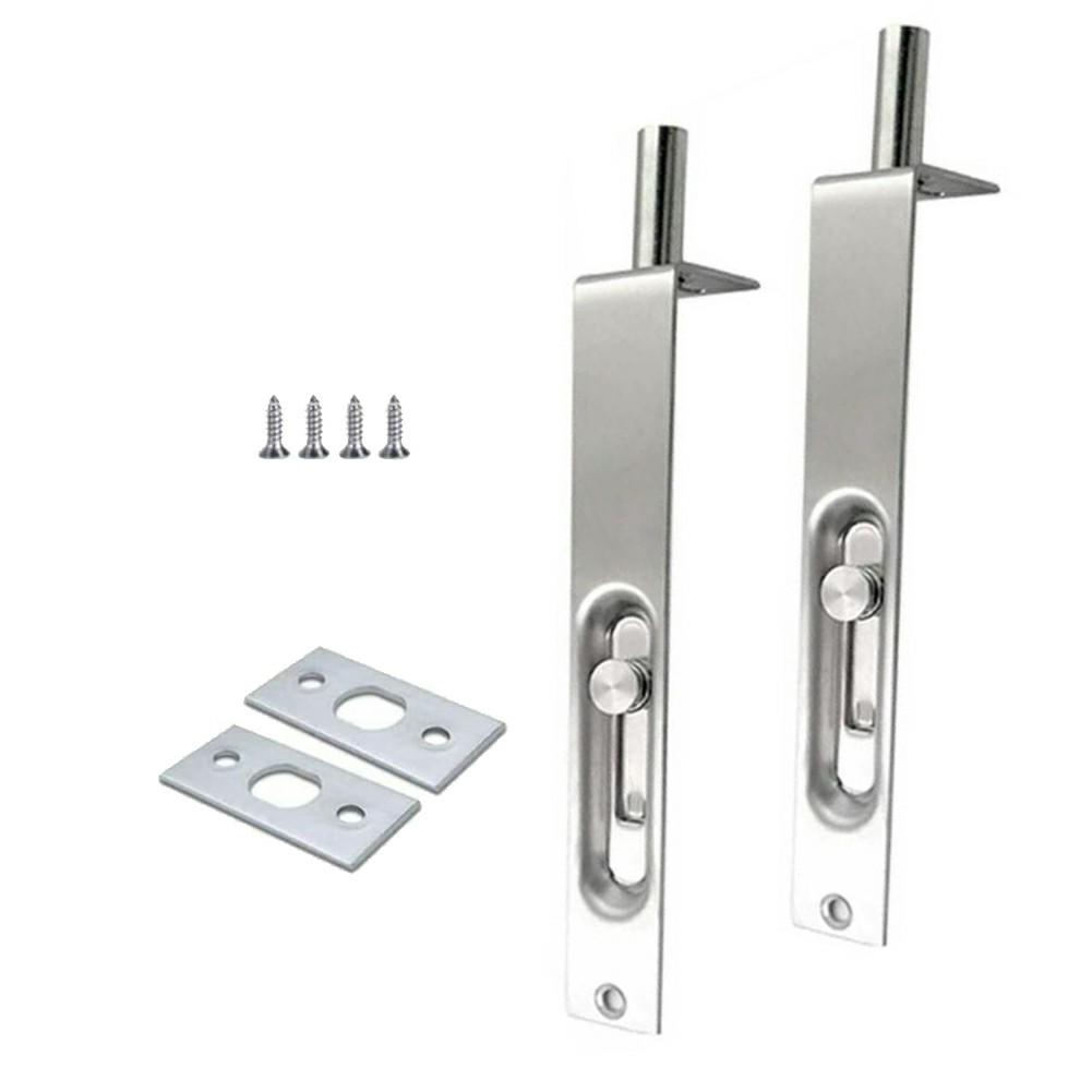 2 Pack Door Flush Bolt Stainless Steel Security Door Guard Concealed 4 Inch 6 Inch 8 Inch Door Buckle Concealed Latch