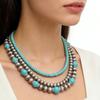 New Necklace with Stacked Turquoise Beads, Ethnic Necklace Accessories