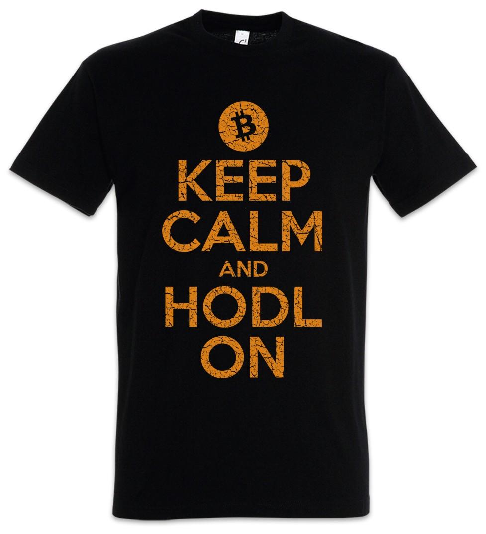 Keep Calm And HODL On Herren T-Shirt Crypto Bitcoin Currencies Cryptocurrency XXXL