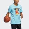 Adidas X Lego x Dame Trey Young Basketball Fun Brick Print T-Shirt, Version Ss 3 Men Tops Sky-Blue GU2717
