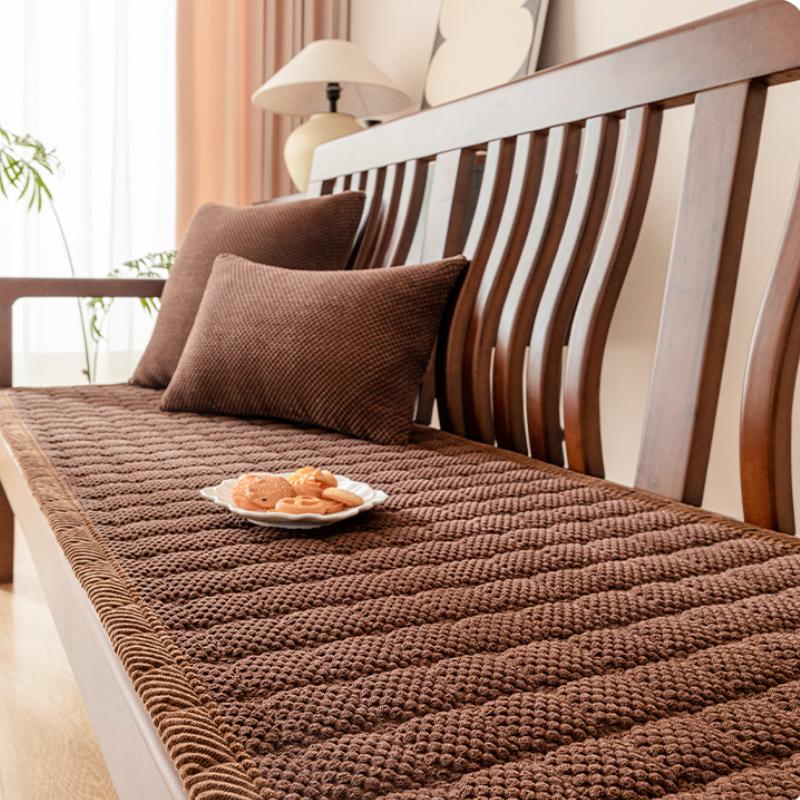 Зимняя Толстая Вельветовая Подушка для Дивана Утолщенный Противоскользящий Чехол для Дивана Винтажная Защитная Накладка для Дивана для Украшения Гостиной 50*50cm  1pcs