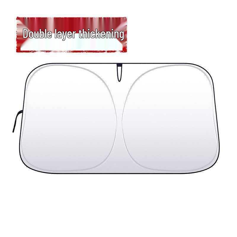 Zero Light Transmission Titanium Silver Sunshade: Double Layer, Heat Insulation, Enhanced Sun Protection for Cars 140*70 Double Layer - Titanium Silver