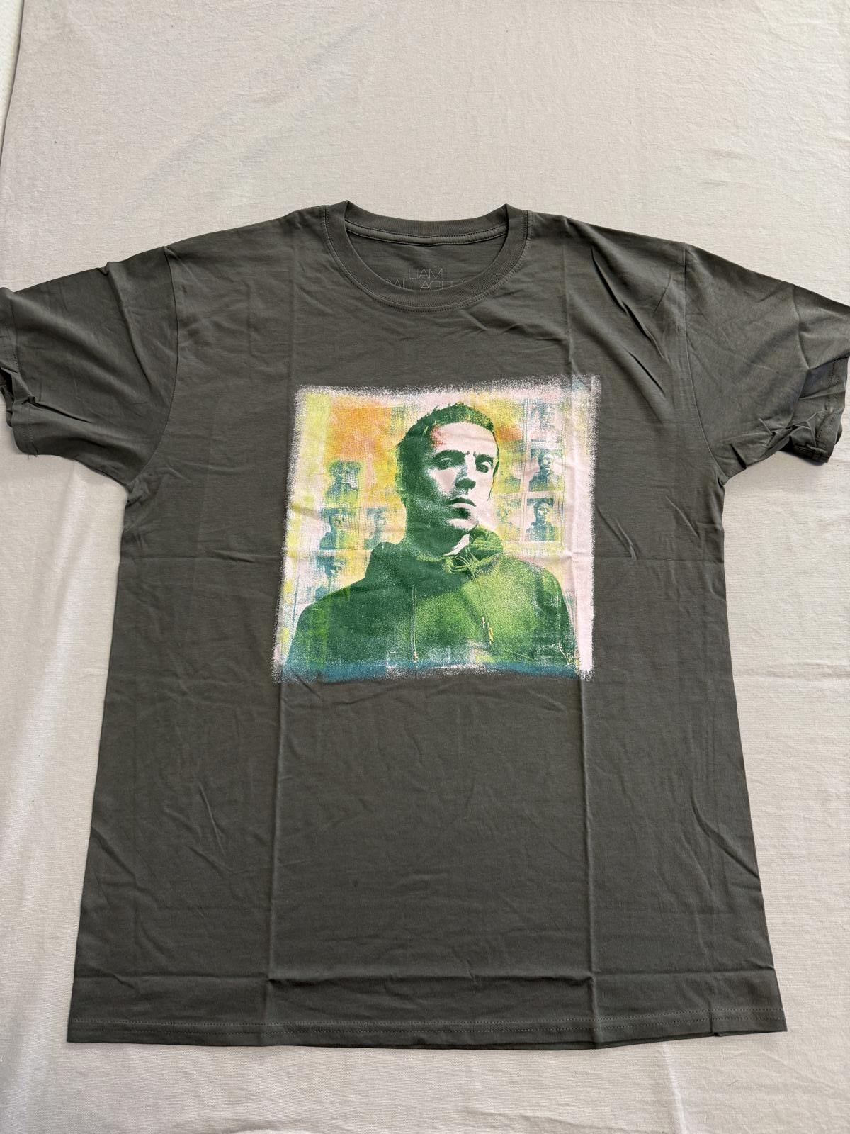 Liam Gallagher Portrait T-shirt Oasis Band Why Me Why Not L XL