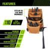 AWP Genuine Leather Premium Tool Organizer for Fits Work Belts up to 3 Inches Professional Toolbox for Efficient Tan Pouch, Multi-Pocket Electricians,