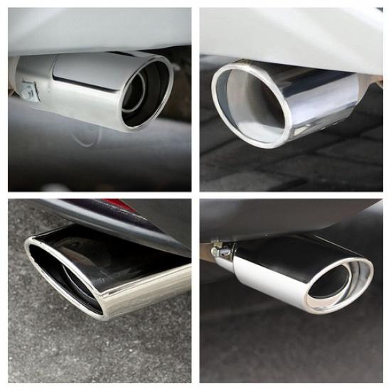 Stainless Steel Round Exhaust Pipe Tail Muffler Auto Chrome Car Tip Accessories