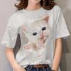 Cartoon Cat T-shirt Cute Cat Animal 3D Printed Women's Short Sleeves