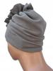 Luba Beige Gray Women' Spring Turban with Ruffles, Light and Comfortable, Made of Cotton