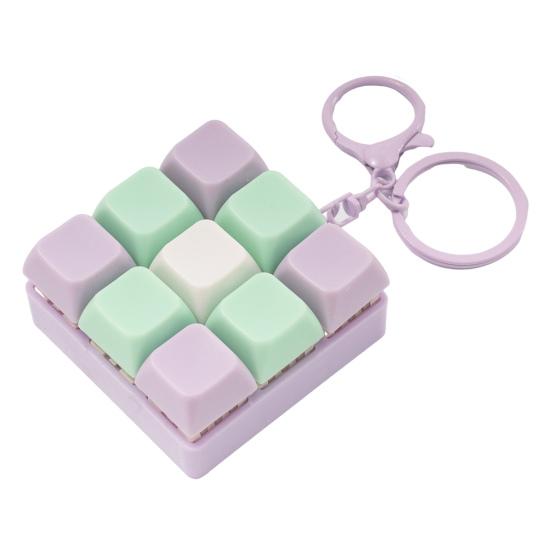 9-Keys Fidget Keyboard Keychain Stress Anxiety Relief Keyboard Clicker Keychain Portable