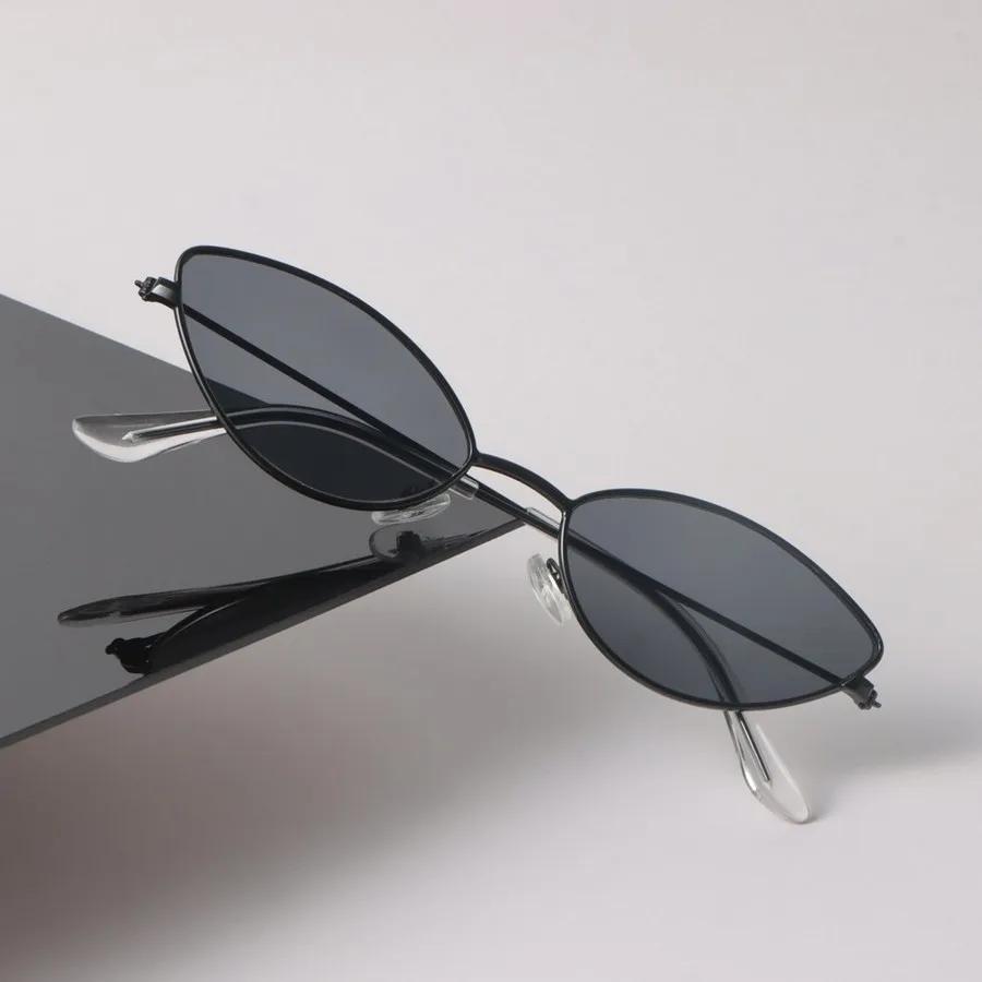 Kleine Cat-Eye-Sonnenbrille Damen Herren Vintage Mode Weiblich Männlich Spiegel Klar Designerbrille Marke Schwarz Sonnenbrille