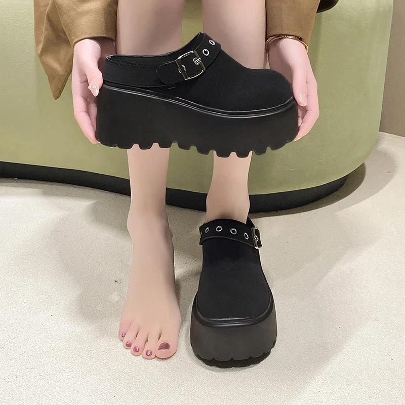 Mode 8CM Damen Pantoletten Plateau Flats Boston Clogs Sandalen Frühling Mode Outdoor Slip On Strand Sandalen Lässige Sportschuhe