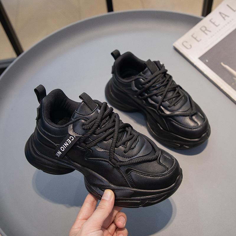 Women's shoes fashion outdoor sports shoes design sense platform casual shoes daily versatile running shoes solid color simple