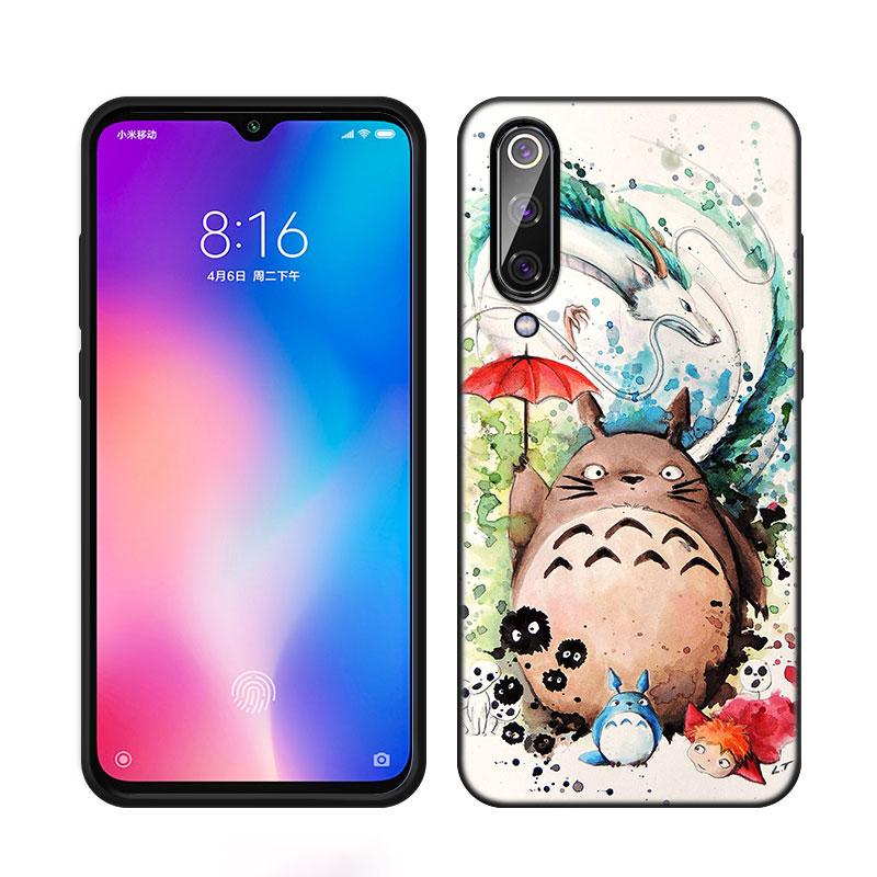 Studio Ghibli Totoro Phone Case For Xiaomi Mi A2 8 9 SE Note 10 10T 11 12 Lite 9T 11T 12S 12T Pro A3 6X 12X Soft TPU Black Cover