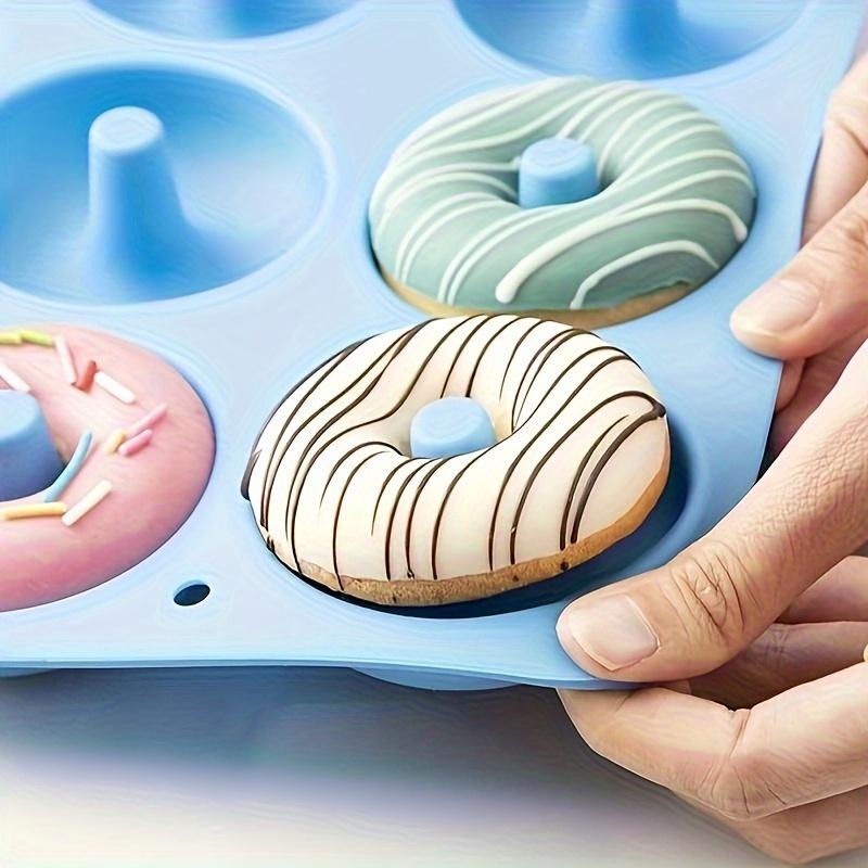 2PC Food Grade Silicone Bagel Pan | Non-Stick, Dishwasher/Microwave Safe, Heat Resistant (Blue)