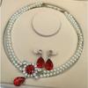 Semplice ed Elegante Perla con Intarsio di Diamanti, Design a Doppia Strato di Perline, Versatile e di Alta Gamma, Elegante alla Clavicola.
