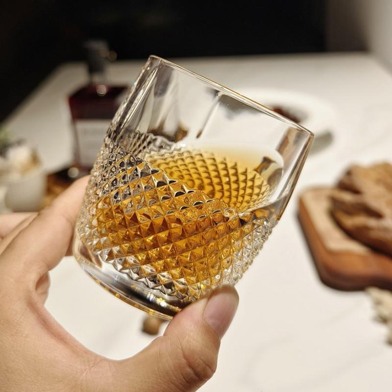 6oz/10.8oz High End Thick Bottom Whiskey Glass Classical Cup Diamond Carved Foreign Wine Glass Modern Water Bottle Bar Glassware