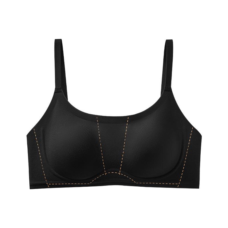 

Cross-Border Seamless Women s Bra: Soft Support, Gathered, Anti-Sagging, Wire-Free, Fixed Cup, Suitable for Small Chest M (34/75) чорний