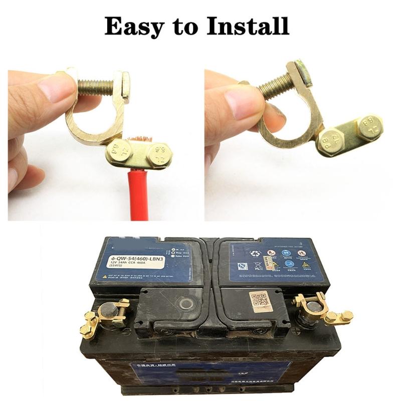 Buy 2Pcs Professional Car Battery Terminals Adapter Durable Wire