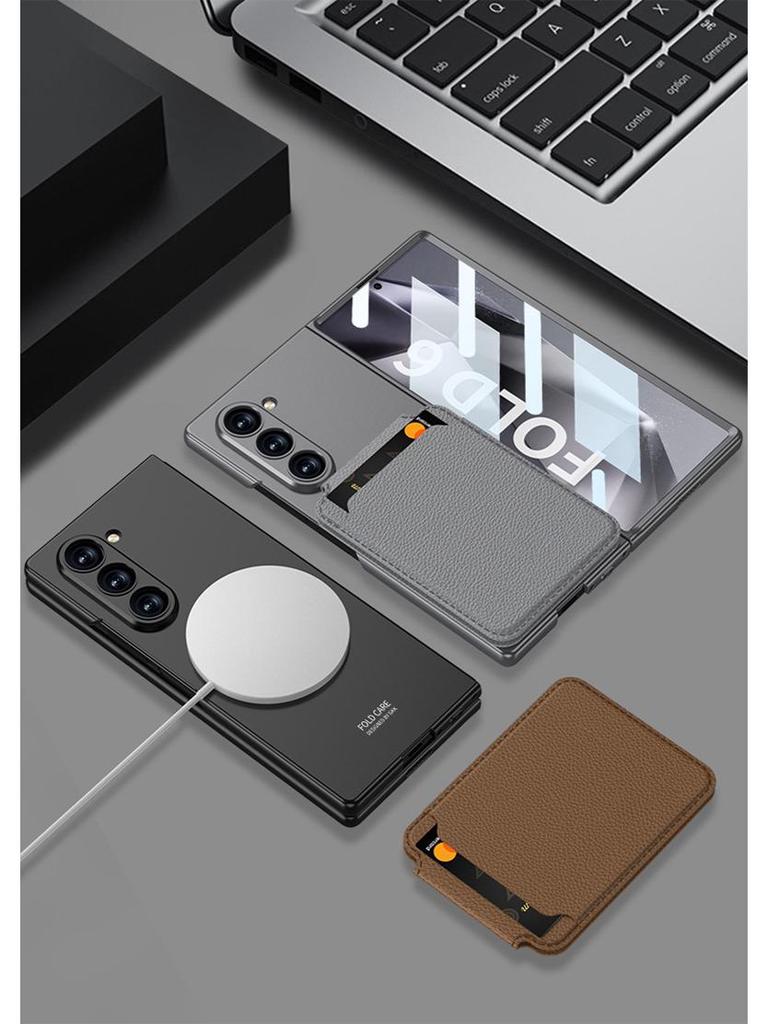 Magnetic Card Holder Stand Case for Samsung Z Fold7/6/5 - Multifunctional, Detachable, Ultra-thin Protection