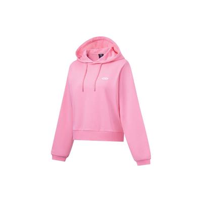 Li Ning Fitness Series Solid Color Pullover Hoodie Women Hoodies Pink AWDT628-2
