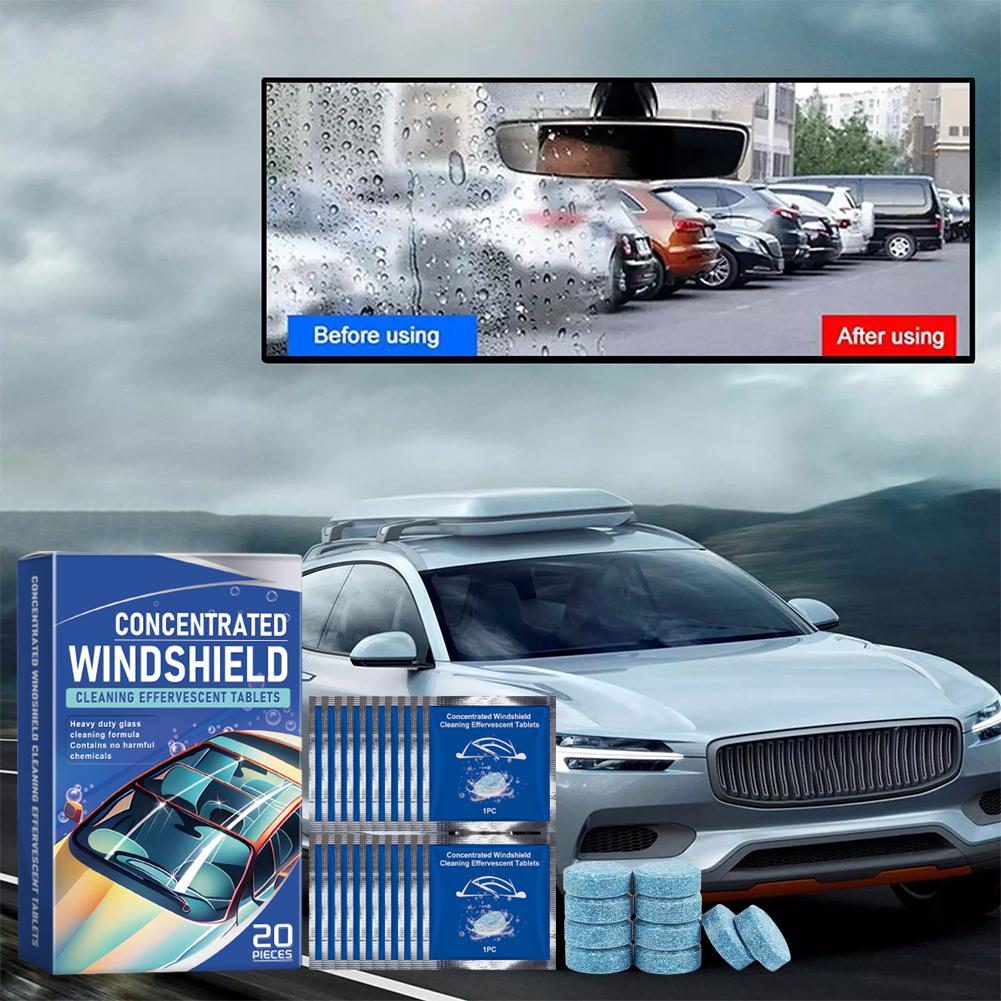 20-100 Stück Feststoffreiniger Auto-Windschutzscheibenreiniger Brausetabletten Auto-Wischerglas Feststoffreinigung Konzentrierte Tabletten Reinigungsmittel