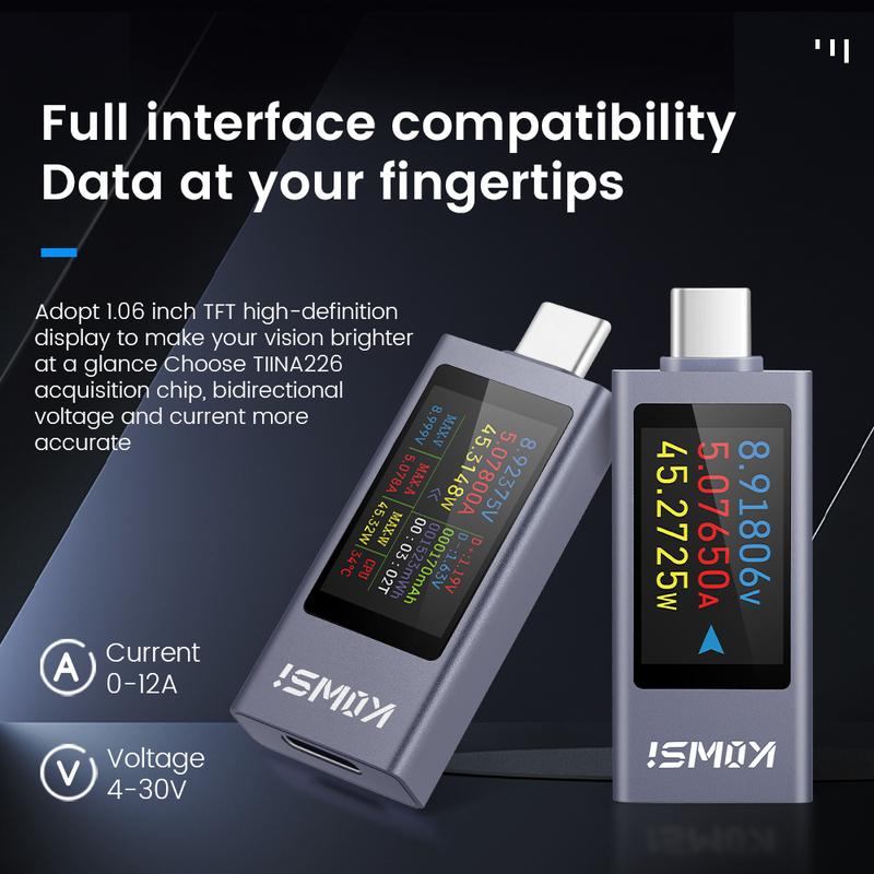 DC4-30V Multi-function Digital Display DC Voltage Ammeter Power Meter Cell Phone Charging Tester KWS-2301C/KWS-2303C/KWS-2302C