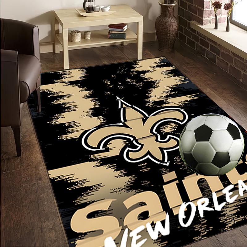 Orleans Saints Logo Rug Office Carpet Non-Slip Mat, Chair Rug Floor Covering for Gaming, Bedroom, Living Room , Home Decor Christmas Gift
