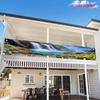 Tropical Flower & Waterfall Garden Banner, Outdoor Fence Patio Summer Decoration